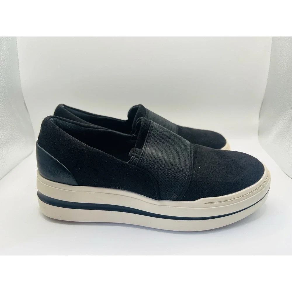 Clarks Women's  5.5M Cloudsteppers Suede Slip On Platform Sneakers Comfort Shoes